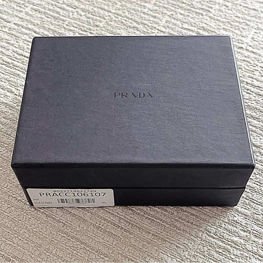 Prada Black Leather Dog Collar with Original Box & Dust Bag!